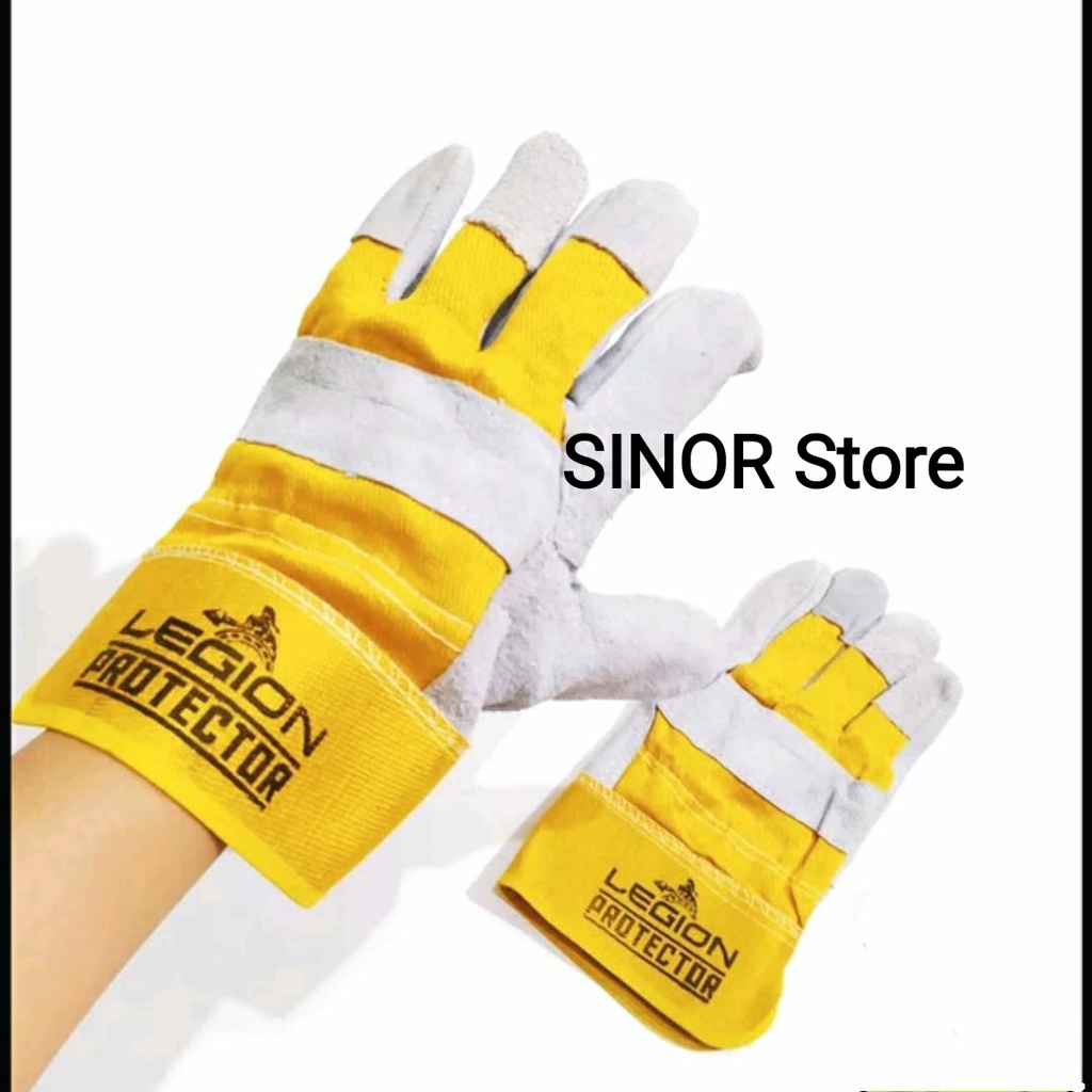 Sarung Tangan Kulit Kombinasi LEGION Protector Safety Gloves Sarung Tangan Safety Las Gerinda Proyek