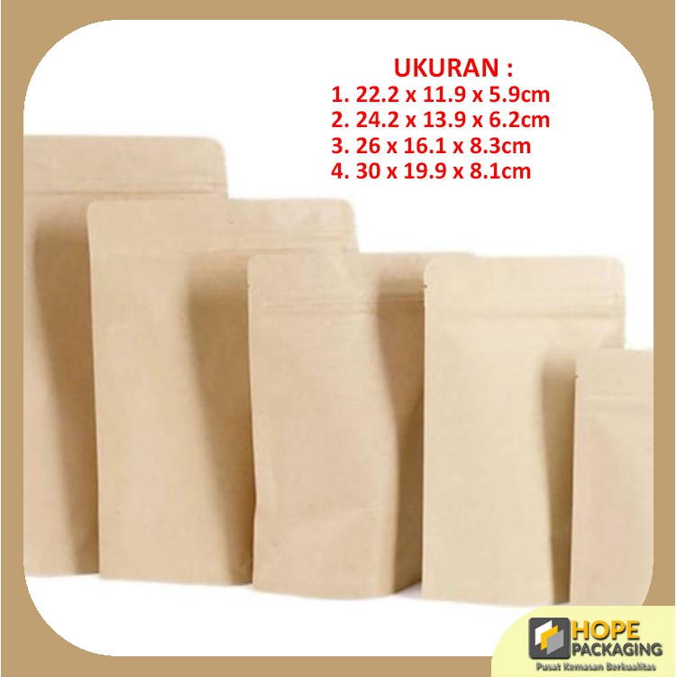 [5 Pcs] Standing Pouch Coklat Spesial  Kraf Paper Ziplock Delkochoice Kemasan Snack Plastik / pouch kopi / kantong wadah biji bijian