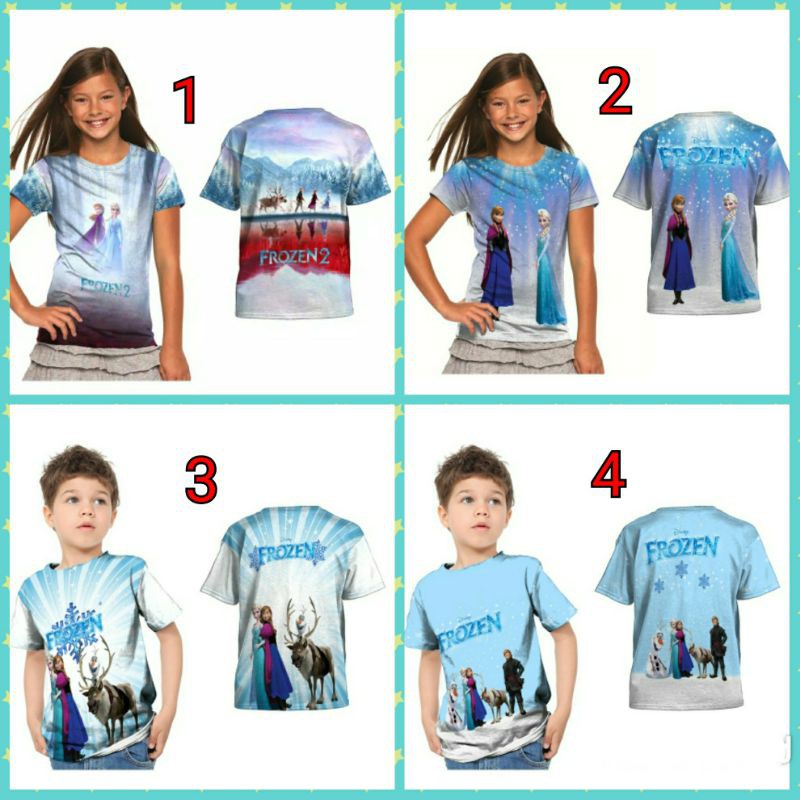 Kaos Anak T-shirt Frozen Fullprint Custom