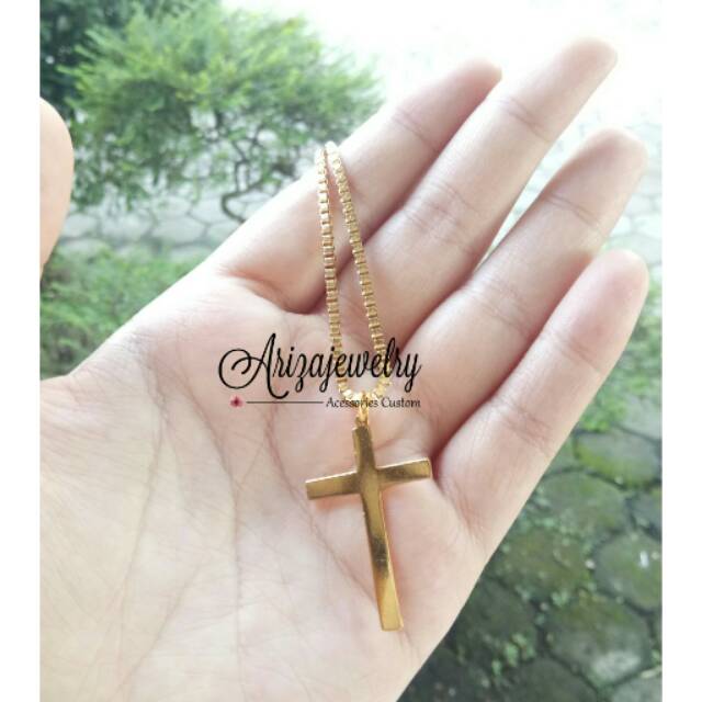 Kalung Salib Lapis Emas