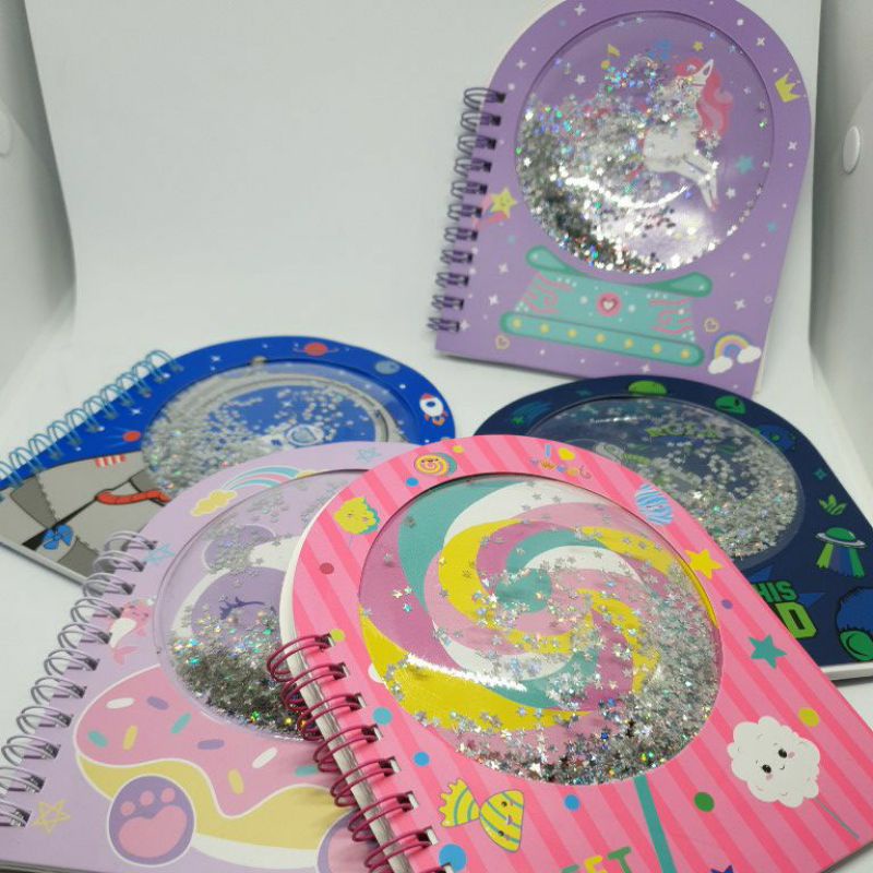 

Note Book Kertas Polos Spiral Dengan Cover Manik Manik