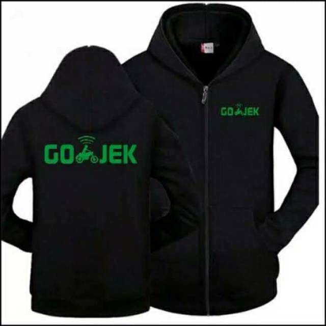 Jaket Hoodie ZiPPER SLETiNG Distro GOJEK polos custom indonesia pria wanita ojol ojek online COD gym
