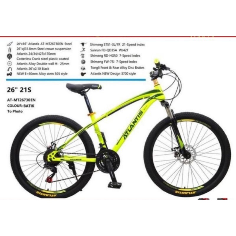Promo Sepeda Gunung 26 Inch MTB Atlantis X Tango x Trex Cassini