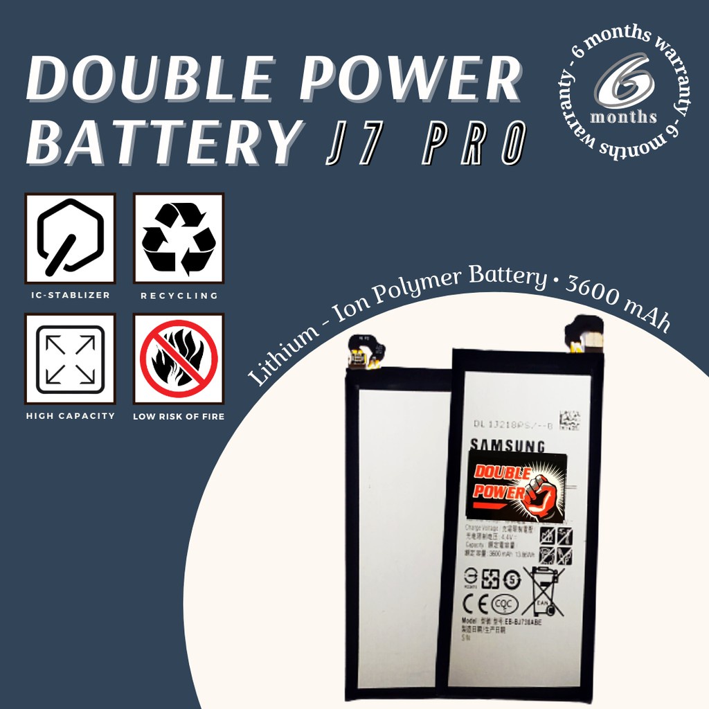 BATERAI SAMSUNG BATTERY DOUBLE POWER SAMSUNG J7 PRO J730 3600mah