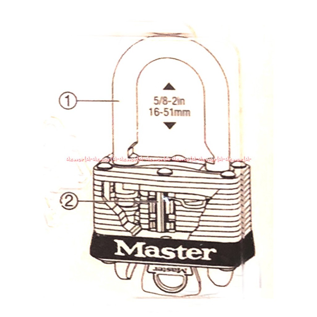 Master Lock Padlock Gembok Kunci 16-51mm Kotak Tahan Api Masterlock Pad Lock Stainless Steel Alat Keamanan Rumah