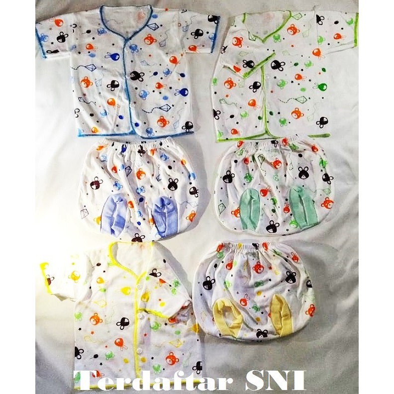 Setelan Baju Celana Bayi New born Terdaftar SNI / Satu Set Pakaian Santai Tidur Baby New Born