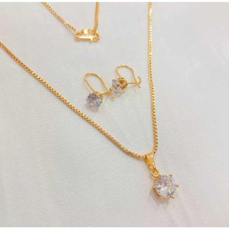 COD Kalung liontin set anting perhiasan xuping aksesoris fashion wanita dewasa K015