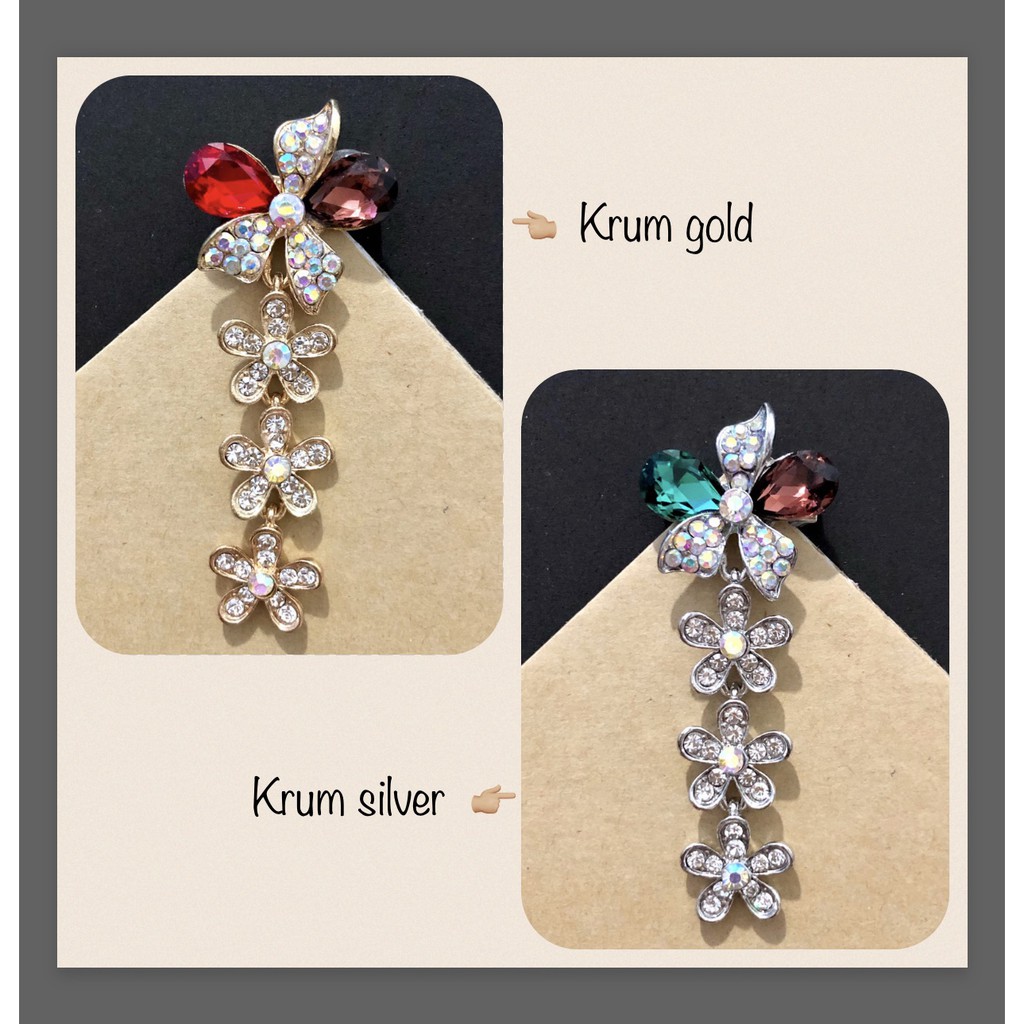 578 - Bros dagu jurai kristal mewah / Bros dagu juntai / Bros Kristal / Bros hijab