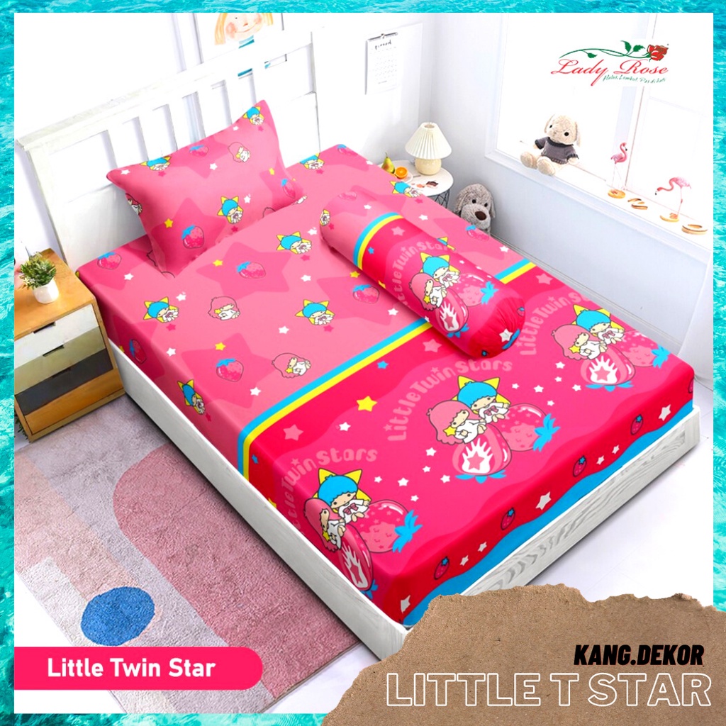 SPREI LADY ROSE SINGLE 120X200 NO 3 TWIN STAR KARAKTER KAMAR TIDUR ANAK SEPREI LADYROSE TERBARU PROMO MURAH PREMIUM ANTI LUNTUR SEPREI SEPRAI CANTIK SEPRE PROMO ANTI LUNTUR MOTIF LADYROSE PLUS SARUNG BANTAL SPREI LUCU ALAS KASUR SPREI ADEM