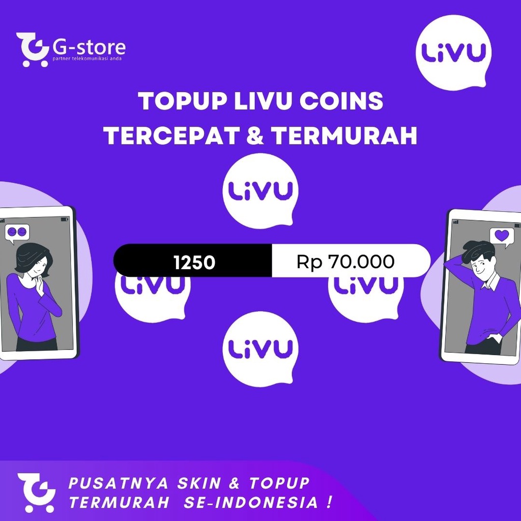 Topup LiVU 1.250 - LiVU Coin Topup - Coin LiVU Murah - Topup Coin LiVU TERMURAH 1.250
