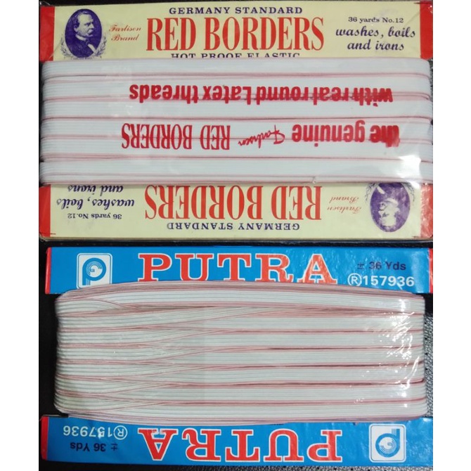 (harga per meter)karet putra / karet red borders / karet kolor / elastik 1cm