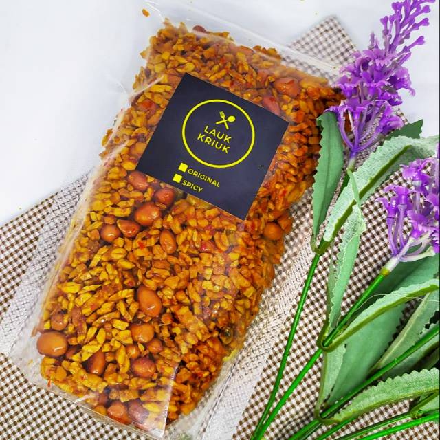 Kering Tempe Teri Kacang Kemasan Zip Besar 400gr