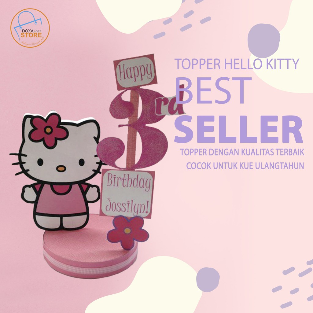 Topper Cake Happy Birthday Costum HELLO KITTY 02