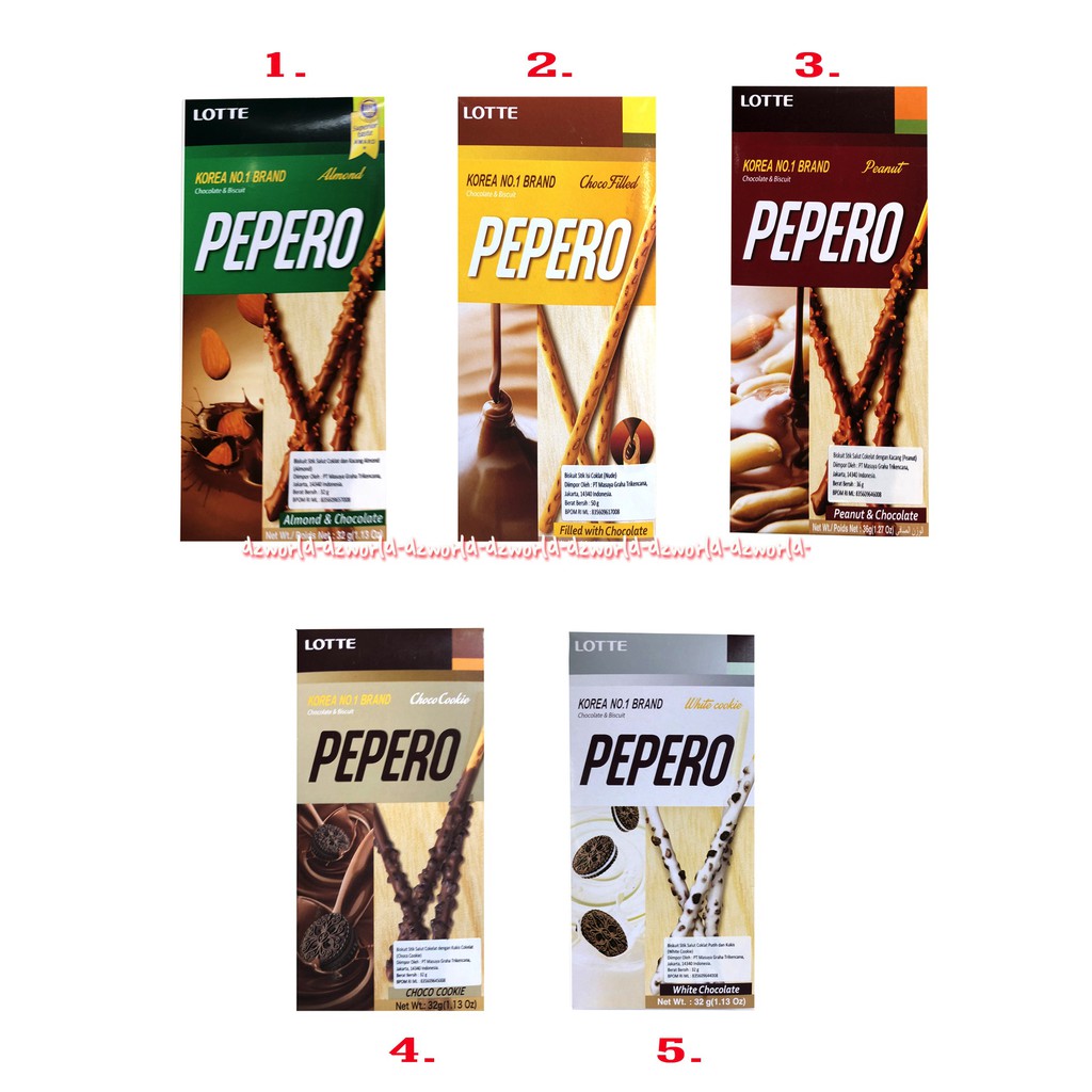 Pepero 32gr Biskuit Stik Korea Biscuit Stick Aneka Rasa Cemilan Lotte Peppero