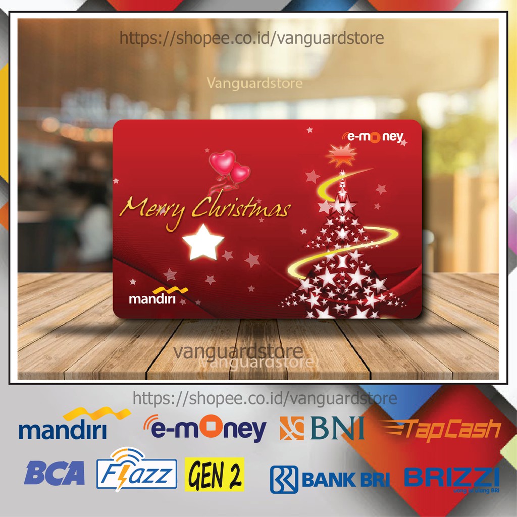 KARTU E MONEY E TOLL MERRY CHRISTMAS STAR KUMPULAN 32 EMONEY MANDIRI FLAZZ BCA TAPCASH BRIZZI