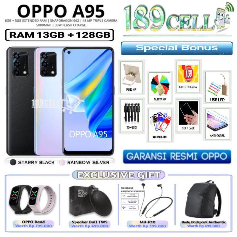 OPPO A95 &amp; OPPO A77s RAM 8/128 GB | A54 6/128 | A74 4G 6/128 | A54 4/64 GARANSI RESMI OPPO INDONESIA