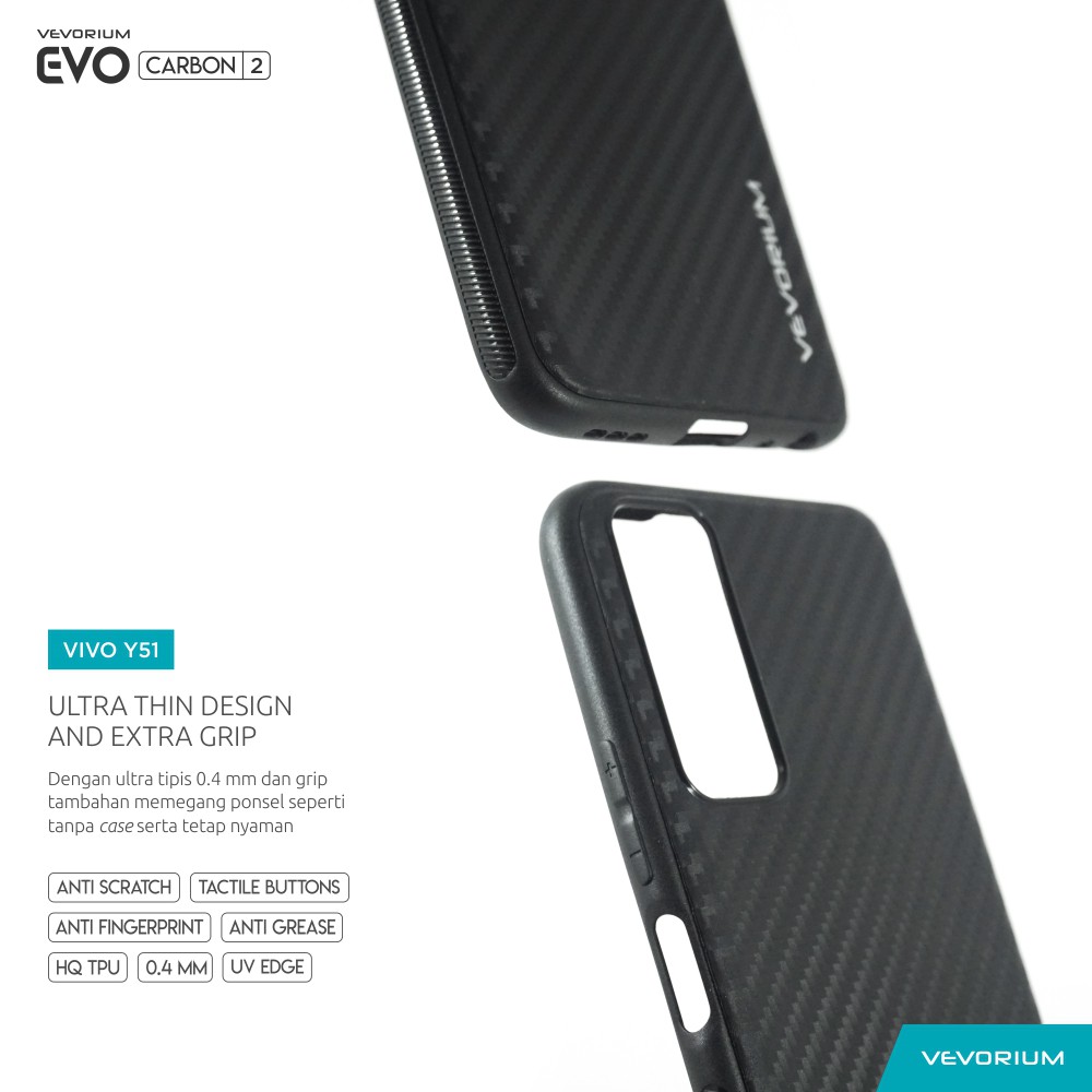 [SALE] VEVORIUM EVO CARBON VIVO Y51 Soft Case Softcase Premium Tekstur