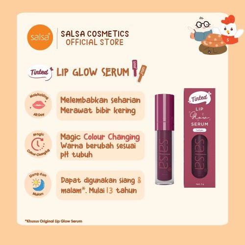 BPOM SALSA Lip Glow Serum Moisturizing Serum Bibir Tinted Colour Changing Mulut Liptin Liptint