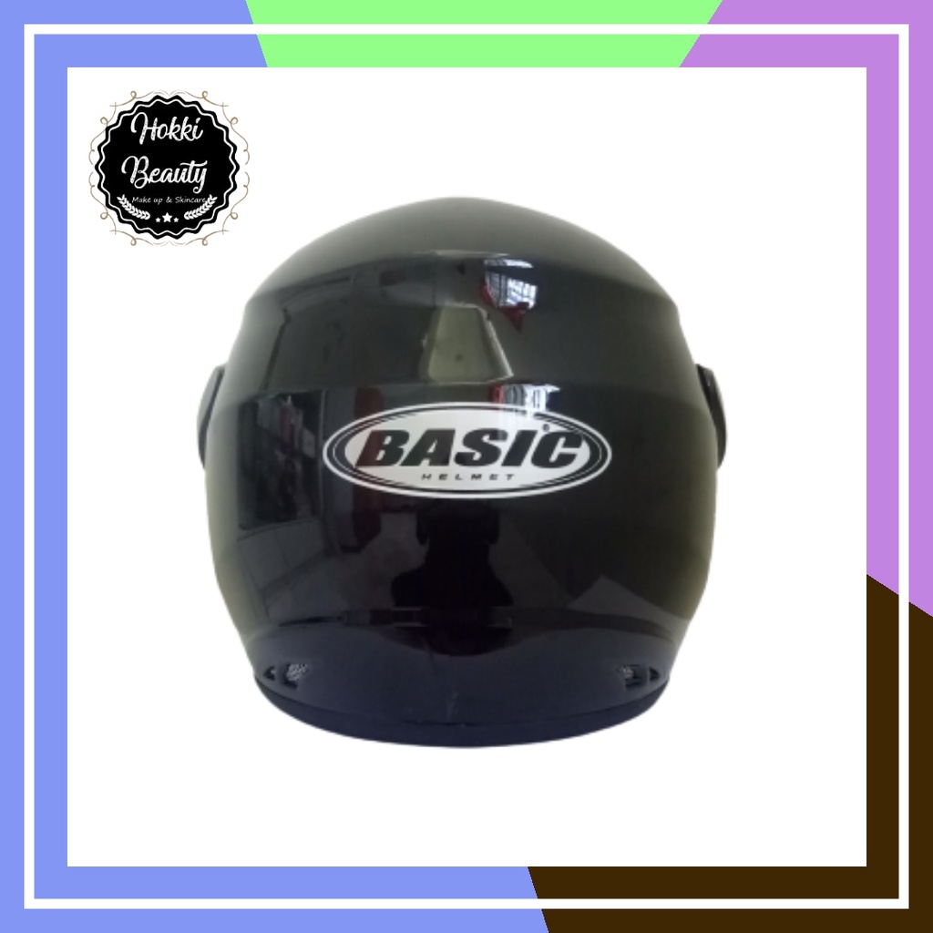 Helm Half Face  BASIC POLOS Solid Black Gloss Hitam Metalic Polos Glossy