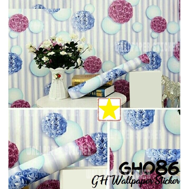 TERMURAH PAKET 4 ROLL!! WALLPAPER STICKER DINDING GH PREMIUM QUALITY 45cm x 5m MOTIF ELEGANT PREMIUM