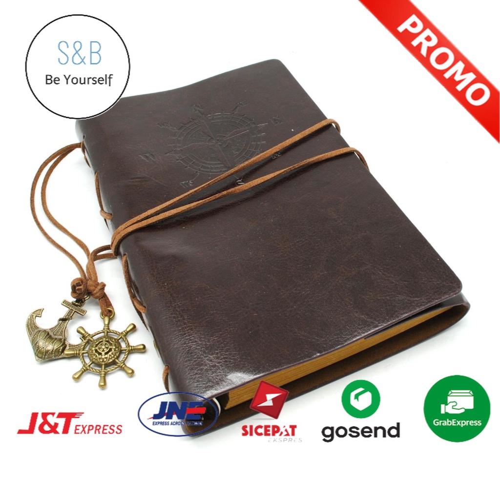 

Buku Catatan Harian Binder Kulit Retro Pirate Daily Notebook - 8005 - Coffe