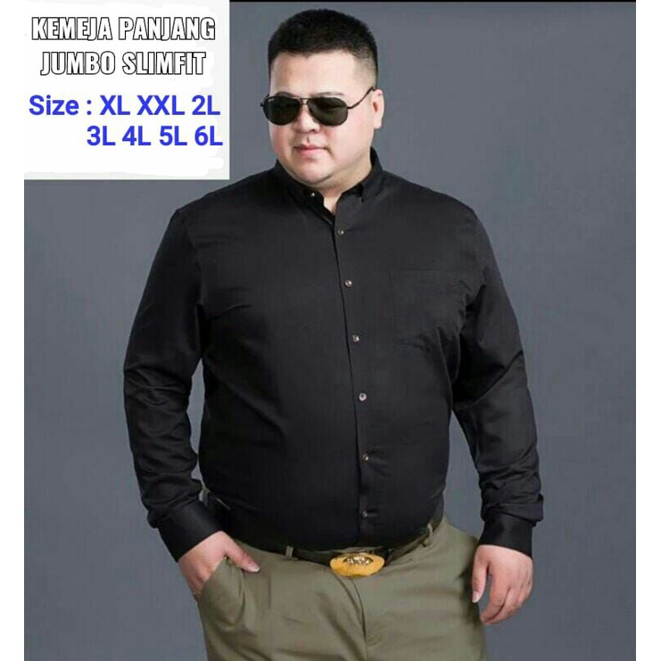 KEMEJA PANJANG POLOS PRIA KEMEJA JUMBO BIG SIZE (XL XXL 3XL 4XL 5XL 6XL)