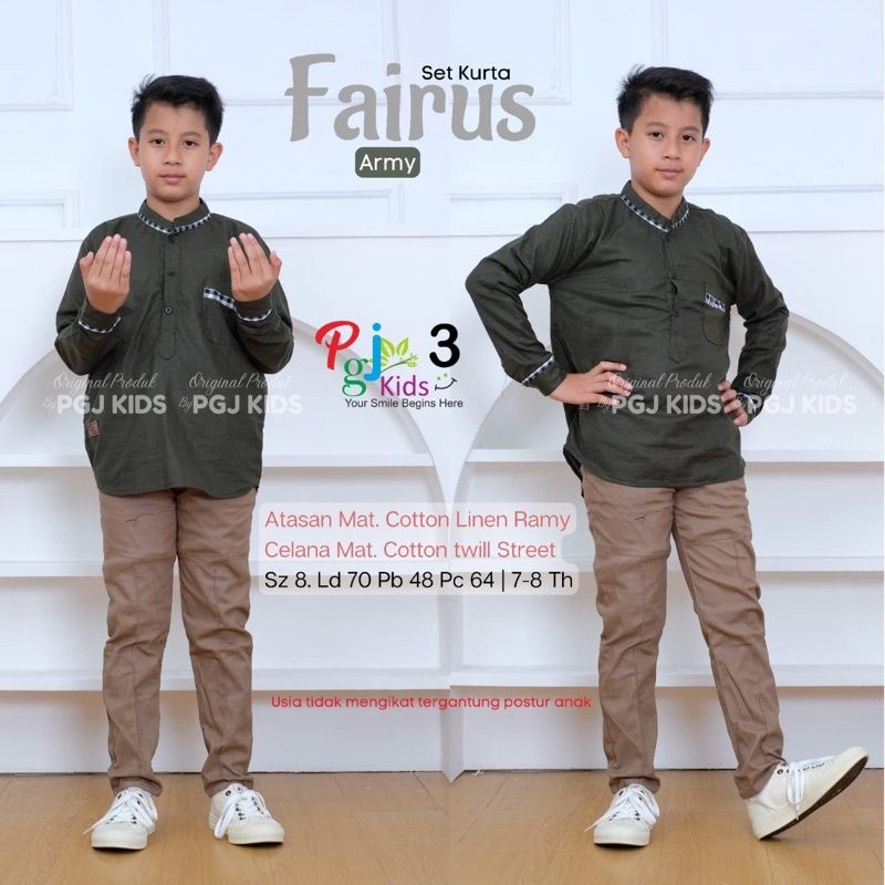 Fairus Set Kurta by PGJ Kids / Setelan koko anak/ setelan cowok