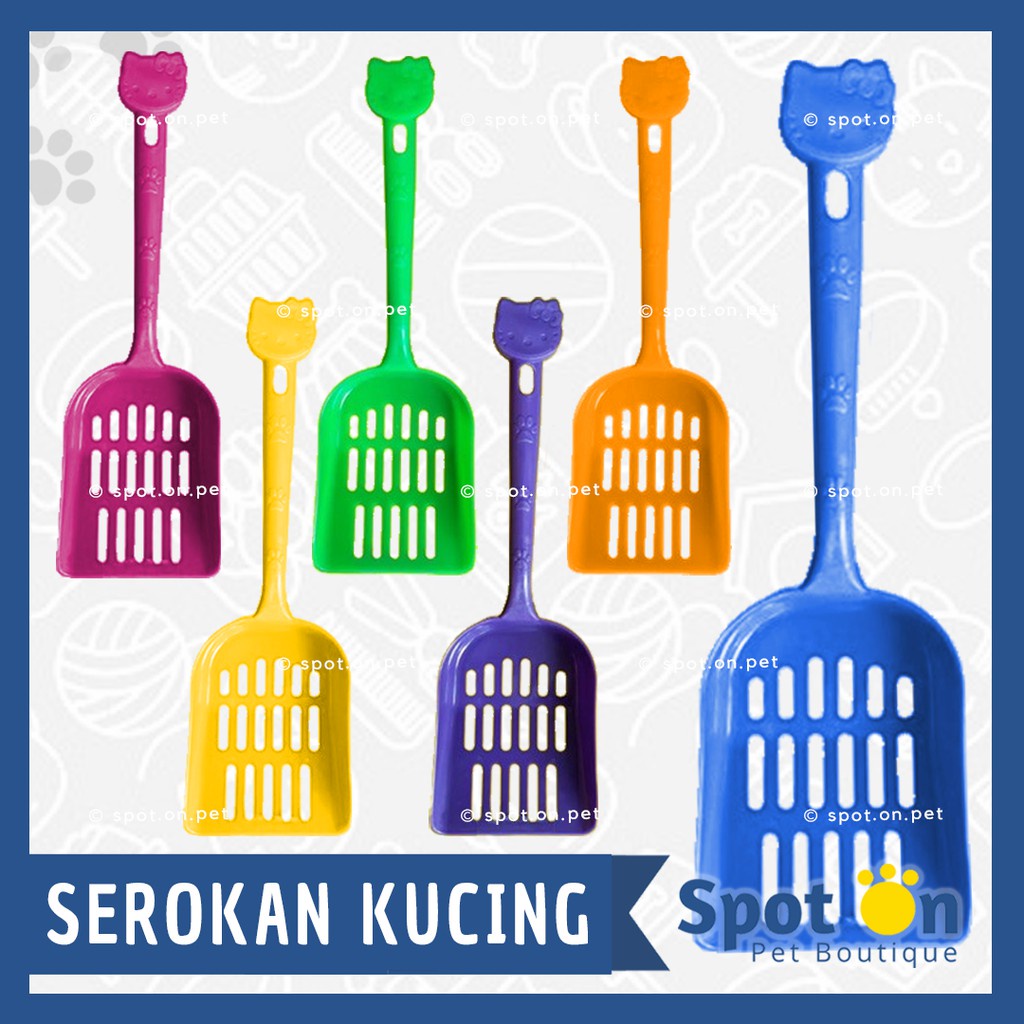 Serokan Pasir Kucing Kitty 28 cm | Cat Litter Scoop Hello | Sekop Kotoran Kucing Lucu Motif