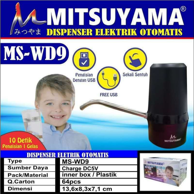 Pompa Galon Elektrik Mitsuyama MS-WD9 - Multicolor, Portable, 136x83x71mm