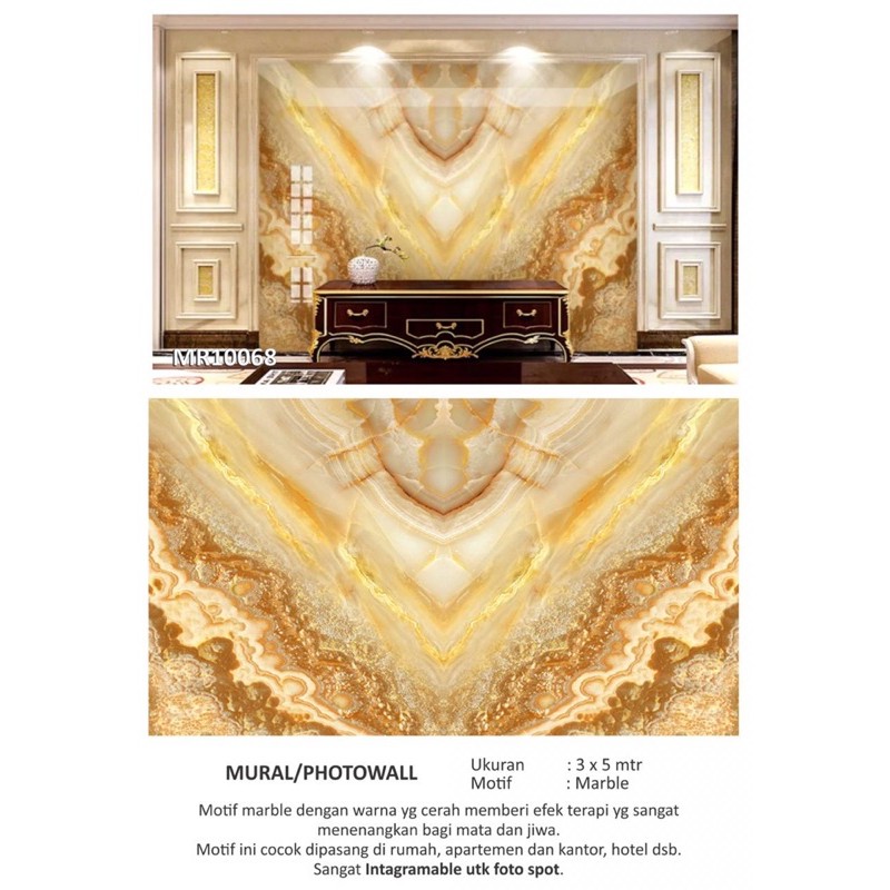 Mural Photowall Dinding Motif Marmer 3dimensi