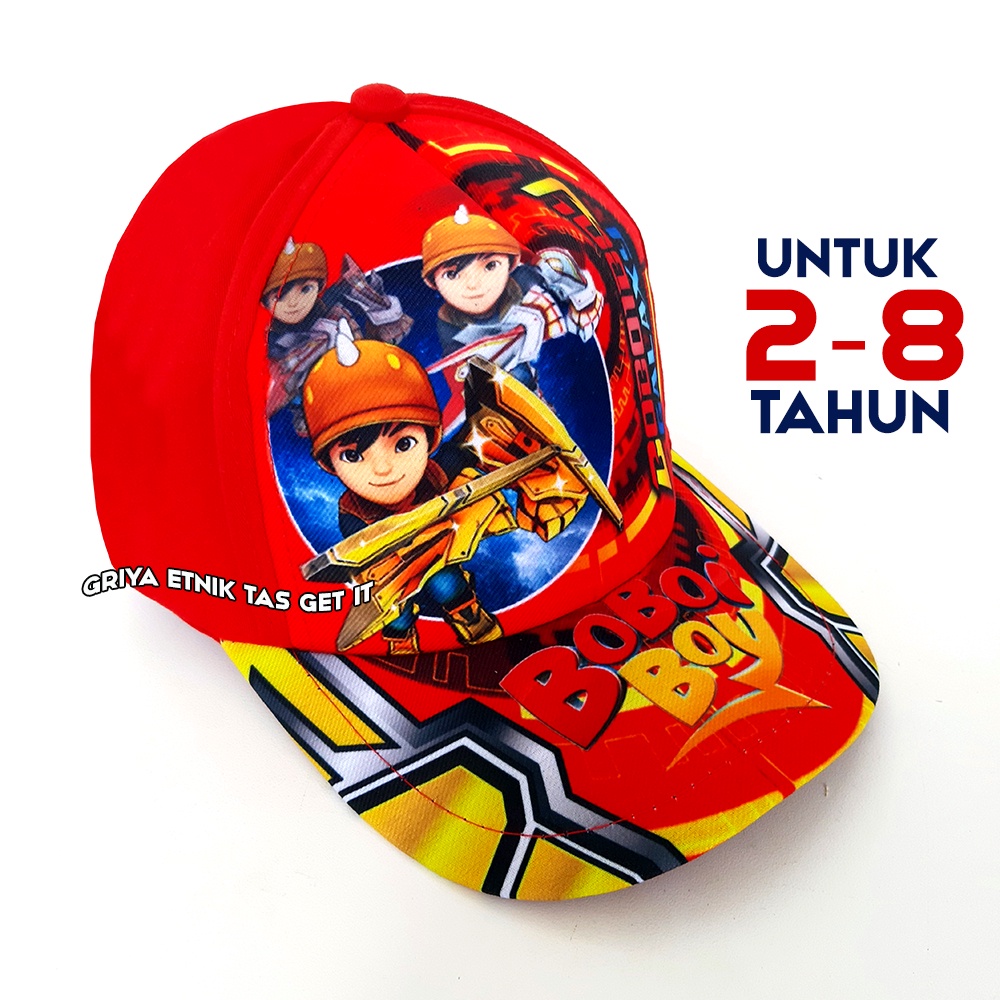 Topi Boboiboy Anak Halilintar - Topi Anak Laki Laki - Topi Boboboy - Topi Anak Cowok - Topi boboboy