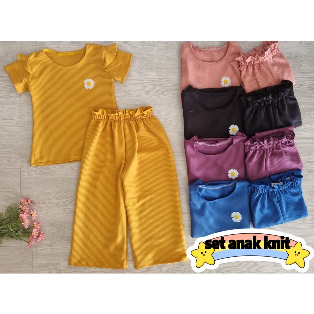 [BUNDLE] [GROSIR] Setelan Anak Perempuan Knit import Celana Panjang (isi 10 pcs)