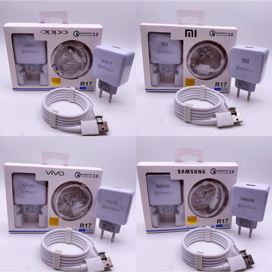 Tc R17 branded oppo, vivo, samsung, realme, xiaomi fastcharging 3.1a for Micro Usb Charger