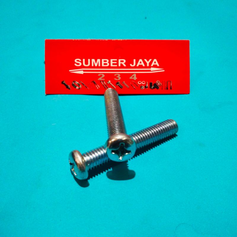 Baut JP m8 x 50 putih isi 10 pcs/ skrup 8 x 50 TERMURAH