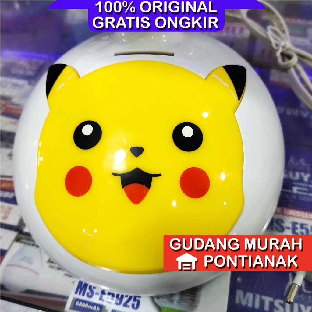 Kipas angin karakter Pikacu / Desk fan Pikacu kuning Swing Bisa MENOLEH YUNDAI