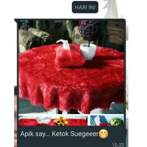 Taplak Meja Bulat 100cm Gratis Sarungtisu Bulu Rasfur