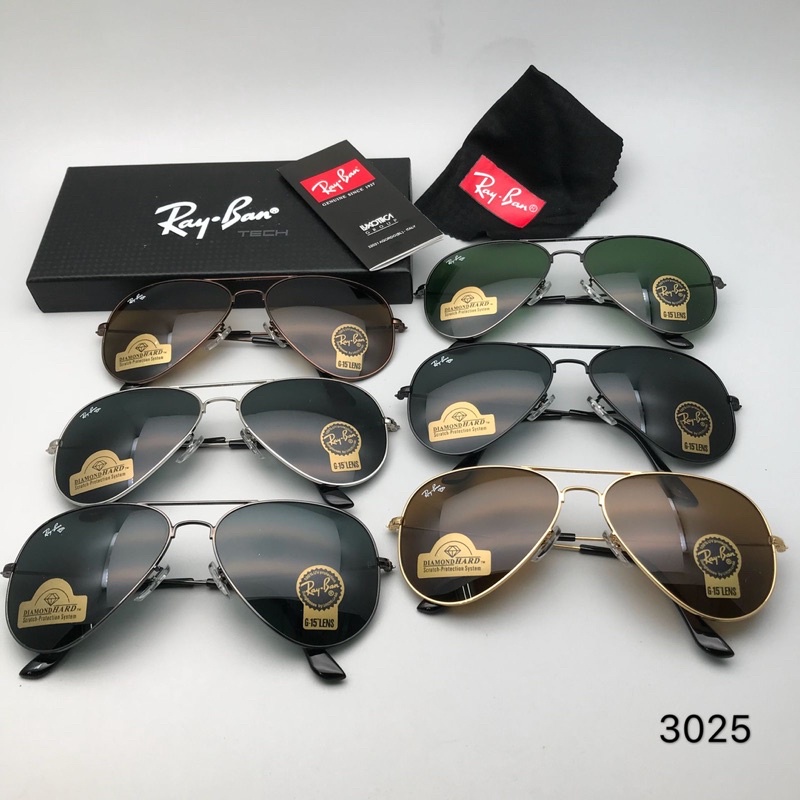 KACAMATA SUNGLASS RAYBXN AVIATOR PREMIUM QUALITY DIAMOND HARD BAHAN KACA BAHAN BESI ALUMINIUM SIANG 