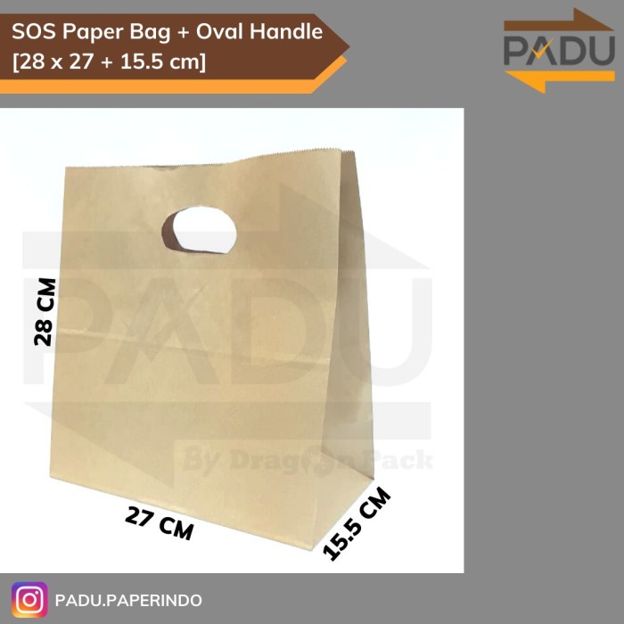 

✨ BISA COD ✨ SOS Paper Bag Handle (M) - Kantong Kertas Take Away / Kantong Belanja