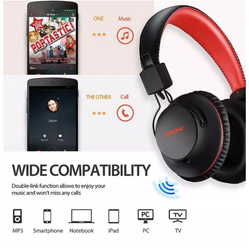 Headphone Bluetooth wireless Gaming/Headphone musik/Headset super bass