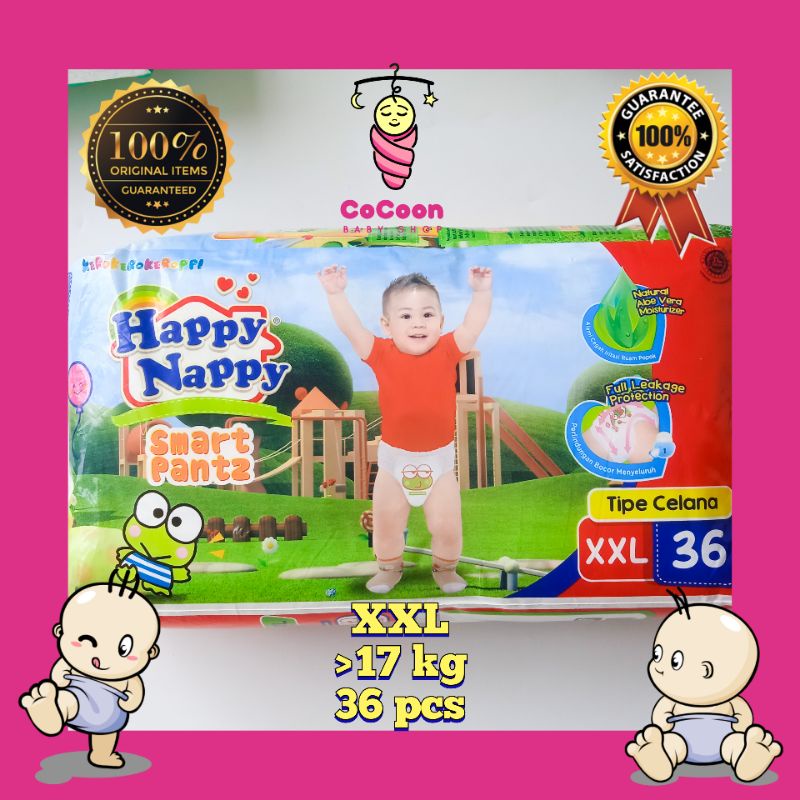 Popok Bayi Happy Nappy Pants XXL36 XXL 36 Tipe Celana