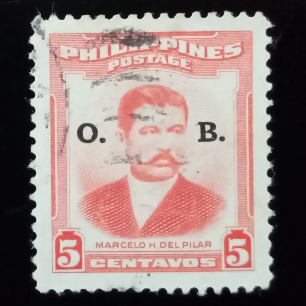 Perangko Philippines/ Filipina 5 Centavos Overprint O.B.
