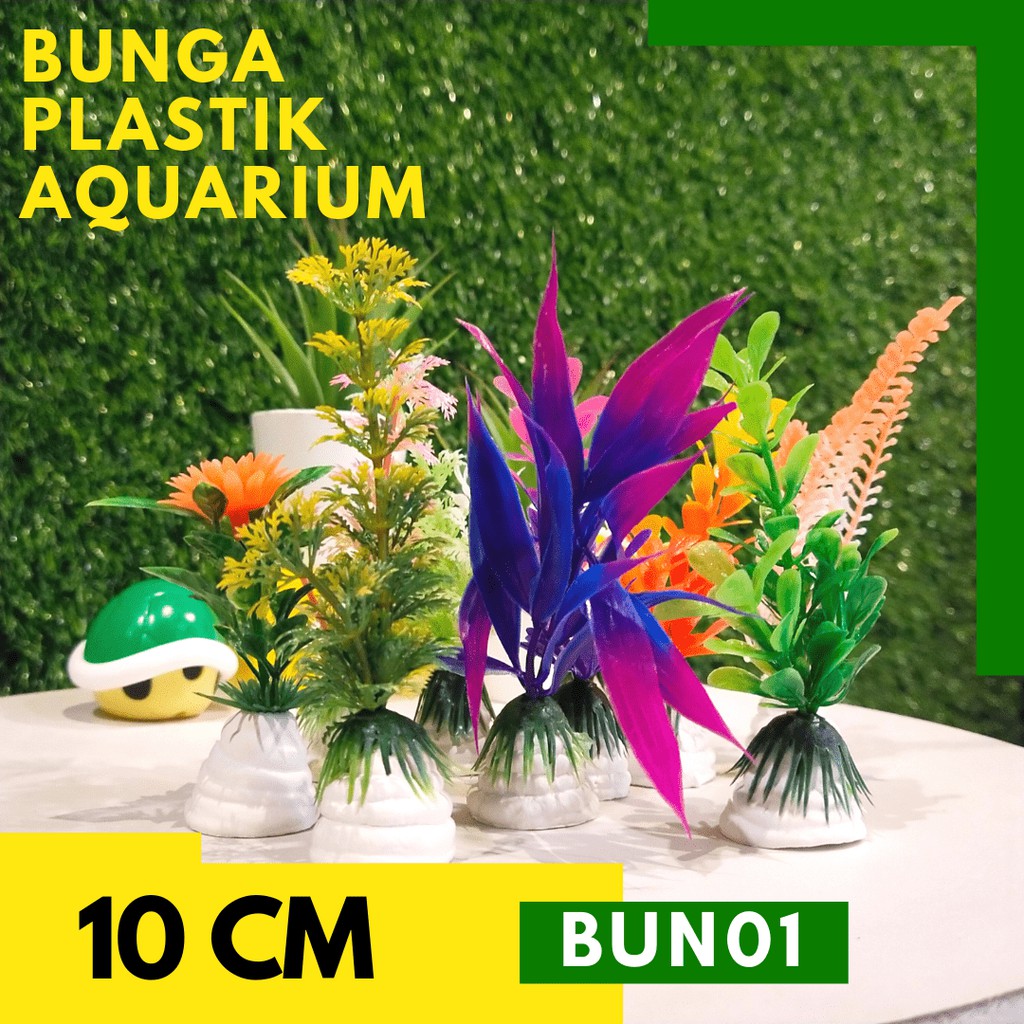  Bunga  Plastik  Hias Aquarium  10 CM Shopee Indonesia