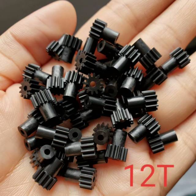 GIR 12 HITAM / GEAR DINAMO TAMIYA 12T (10PCS)