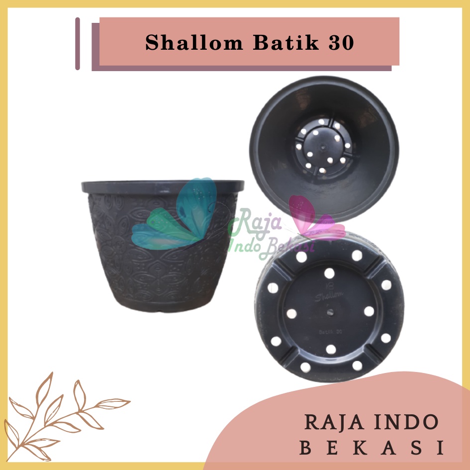 Rajaindobekasi Pot Shallom Batik 30 Hitam Pot Bunga Motif Batik Timbul Pot Bunga Besar Murah Tebal Bagus Bukan Pot Shallom Glory Glori 30 35 40