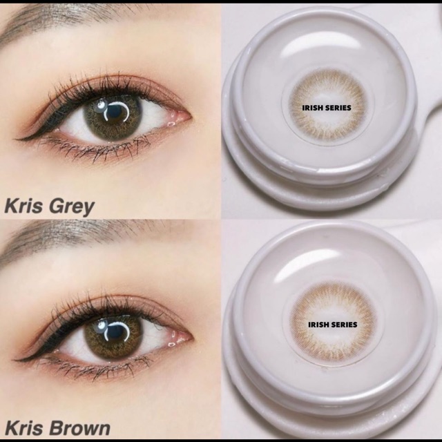 Softlens kris gray &amp; brown original korea