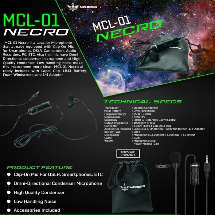 Mic Clip On NYK NEMESIS MCL 01 NECRO MCL01