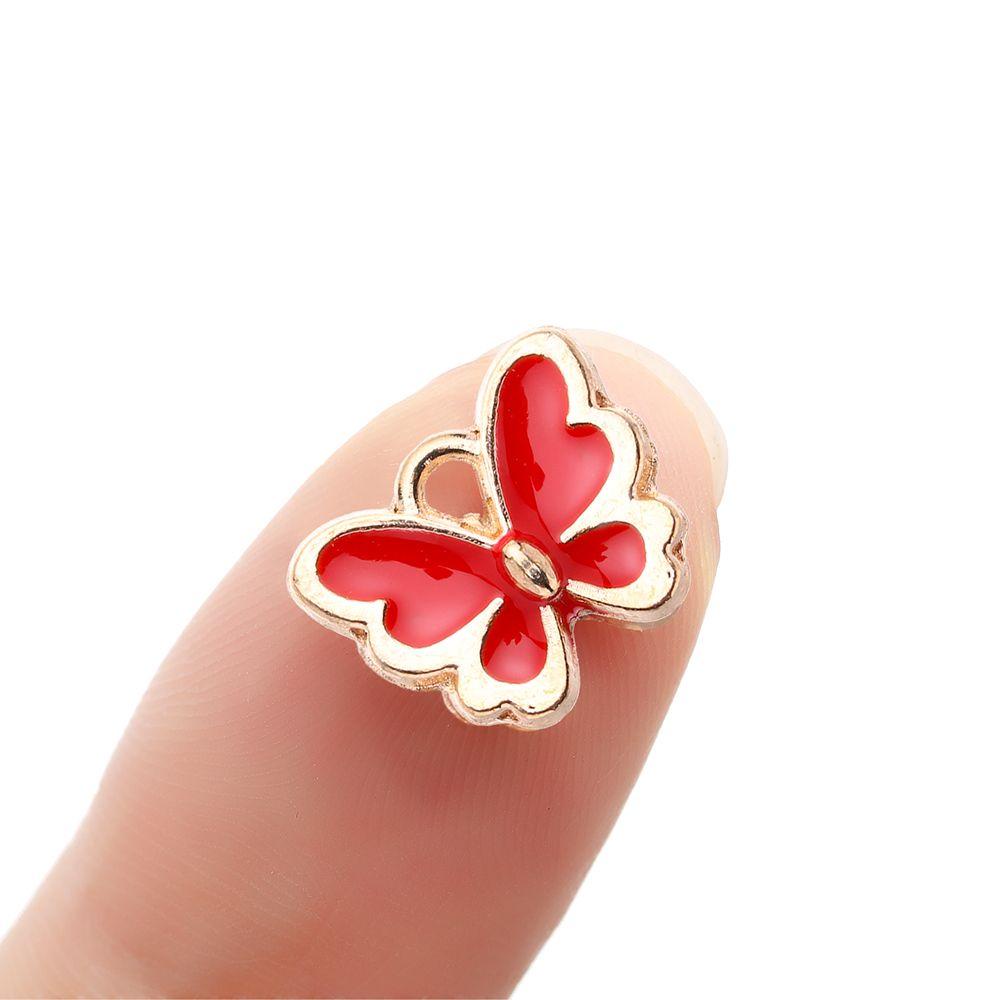 Top 10PCS Butterfly Charms Hadiah Temuan Kalung DIY Aksesoris Alloy Enamel