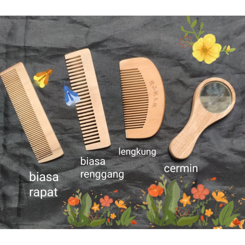 LZ.C39 Sisir kecil kayu. Sisir traveling. Sisir bayi anak lucu