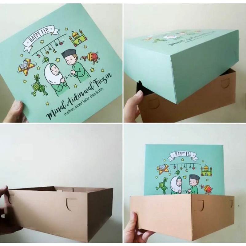 

(5 Pc) Cake Box 25x25x10 Dus Kue Bolu LEBARAN Parcel IDULFITRI FREE CARD Hampers Packaging Marmer Cake Pudding