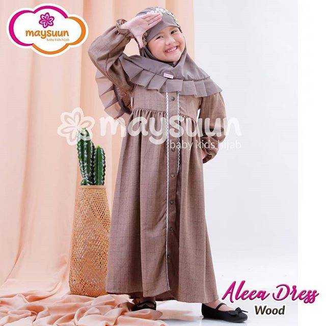 Gamis aleea warna green pine by maysuun baby kids hijab|| gamis adem ||